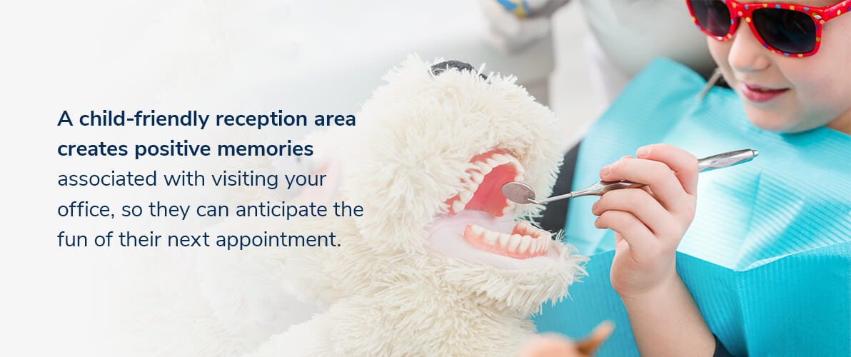 young girl playing dentist