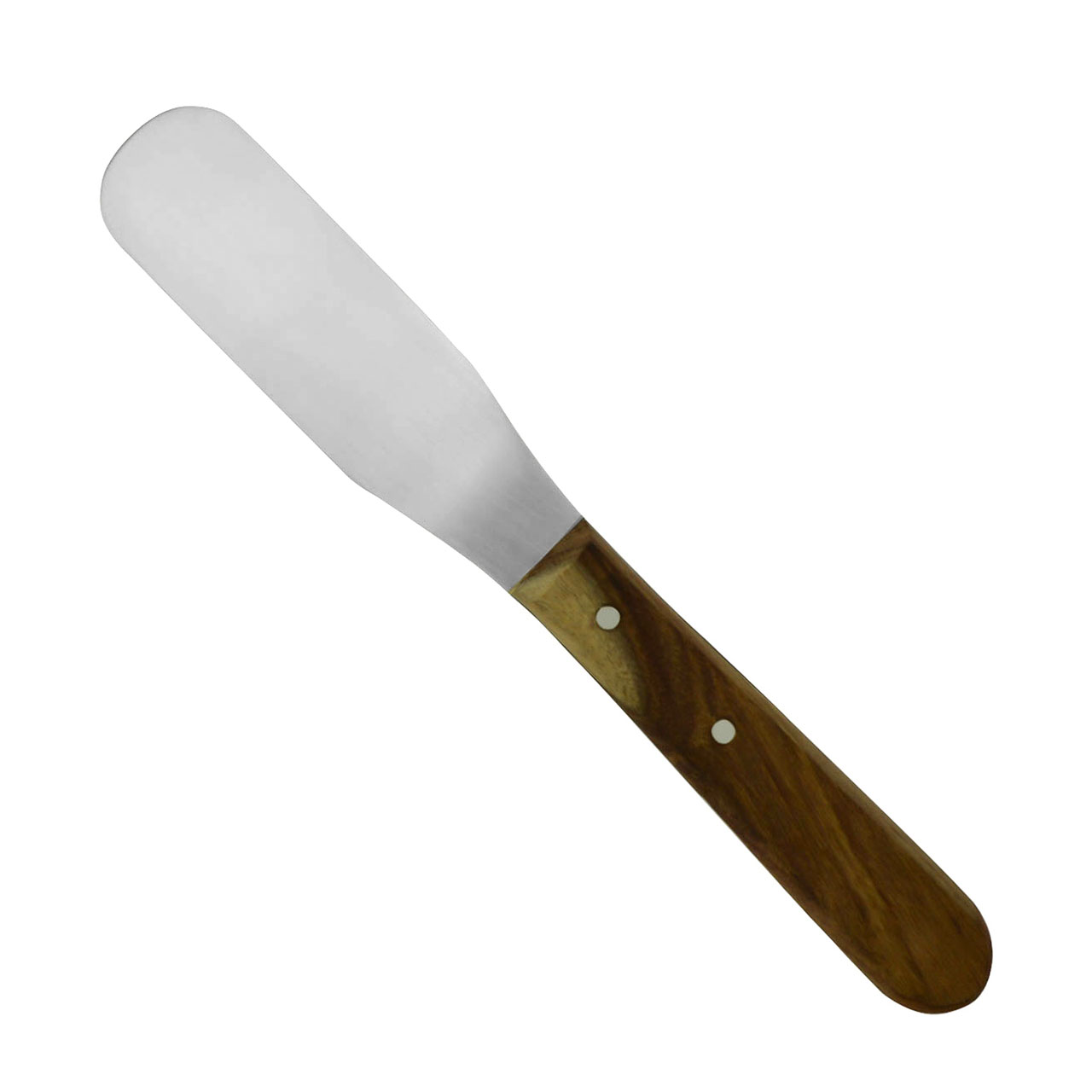a spatula with a wooden handle on a white background