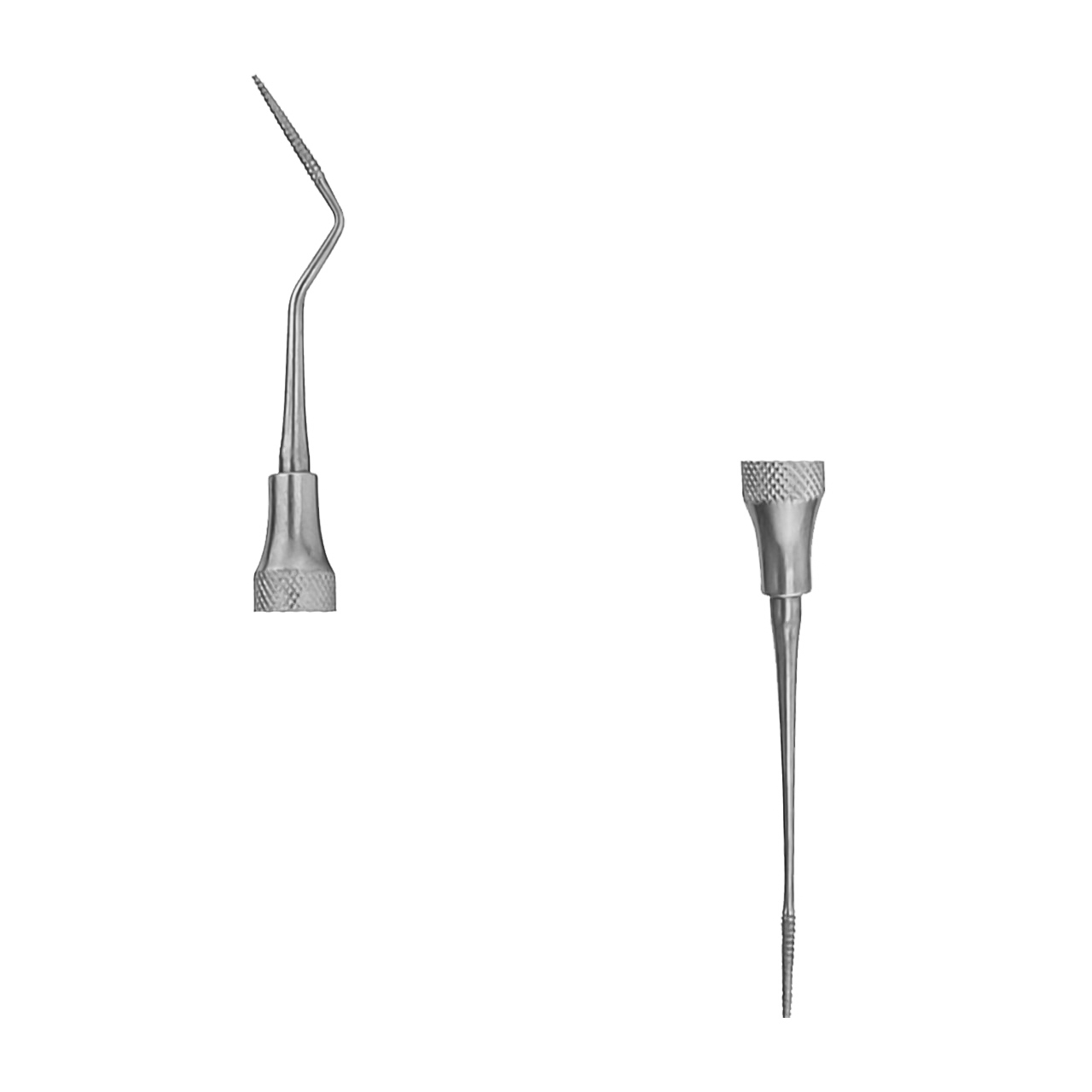 a pair of dental instruments on a white background