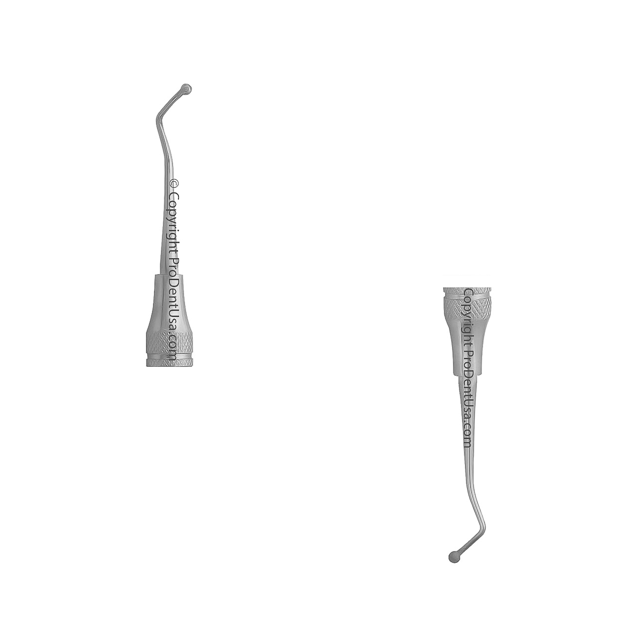 two steel dental instrument tips shown on a white background