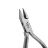 a pair of dental light wire pliers with step and 3 grooves