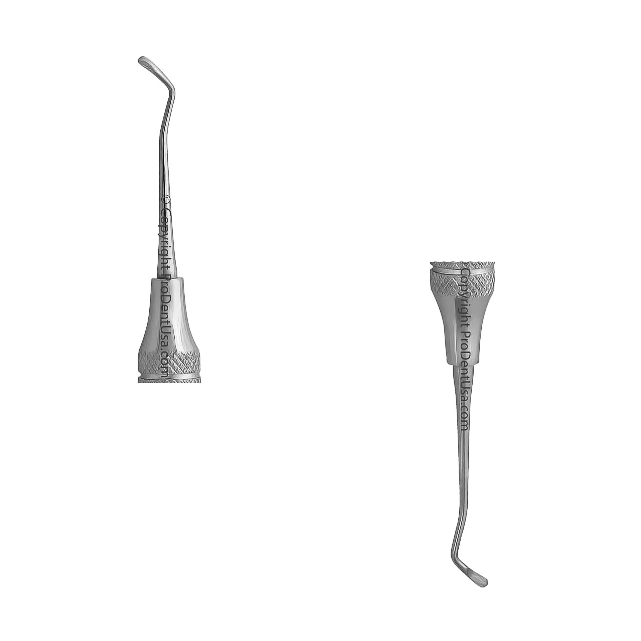 a pair of over spoon dental excavator tips