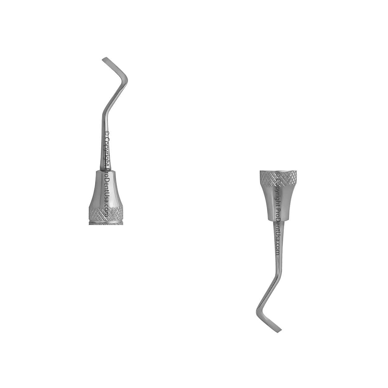a pair of dental instruments on a white background .
