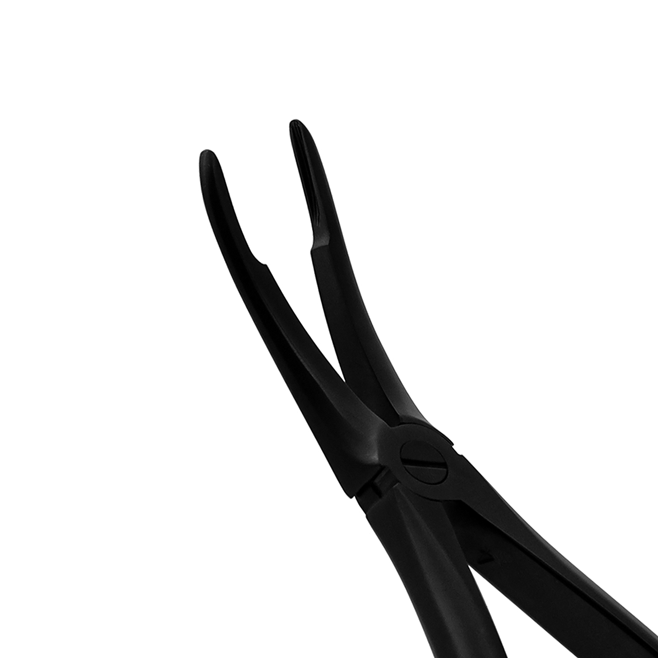 a pair of black dental pliers on a white background