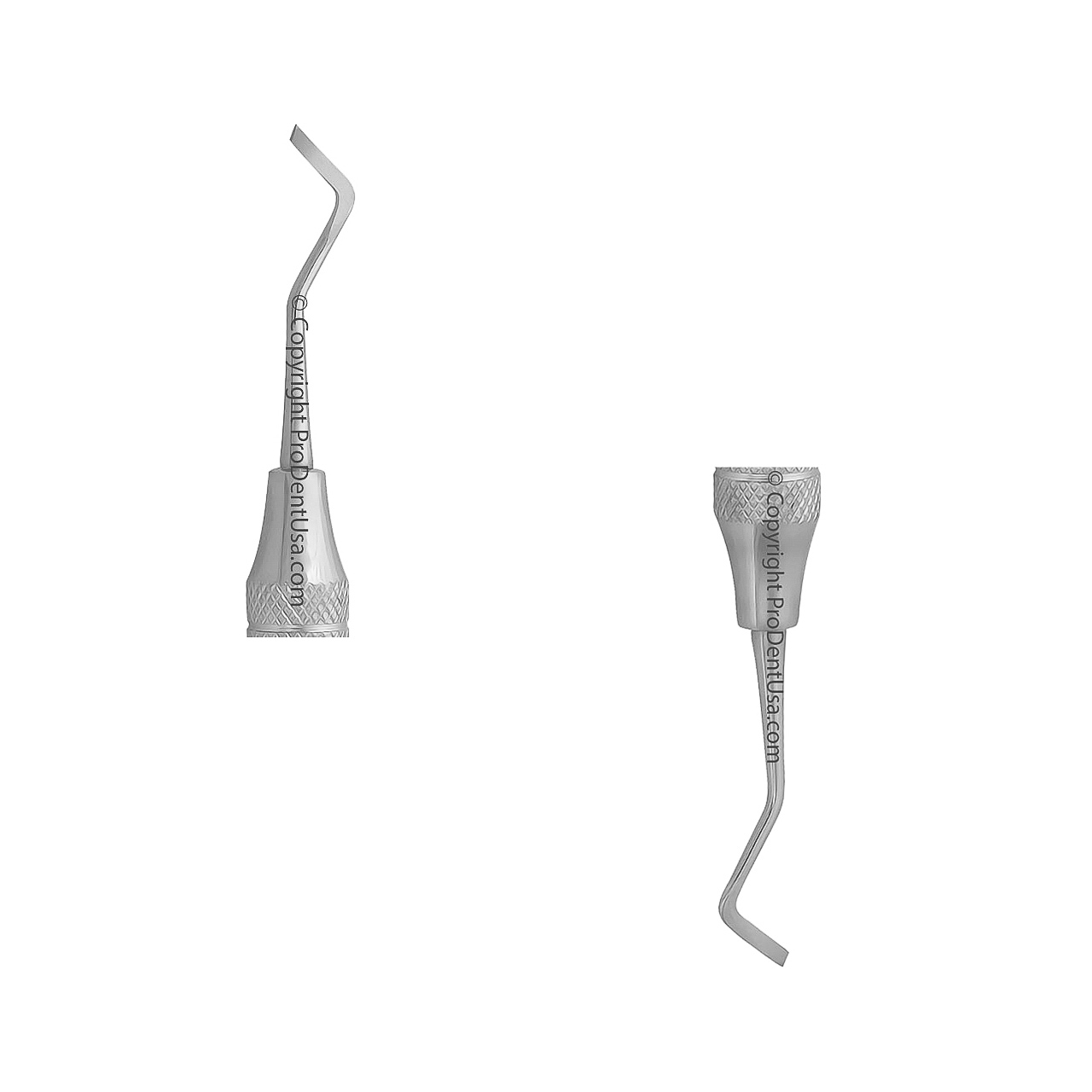 a pair of dental instruments on a white background .