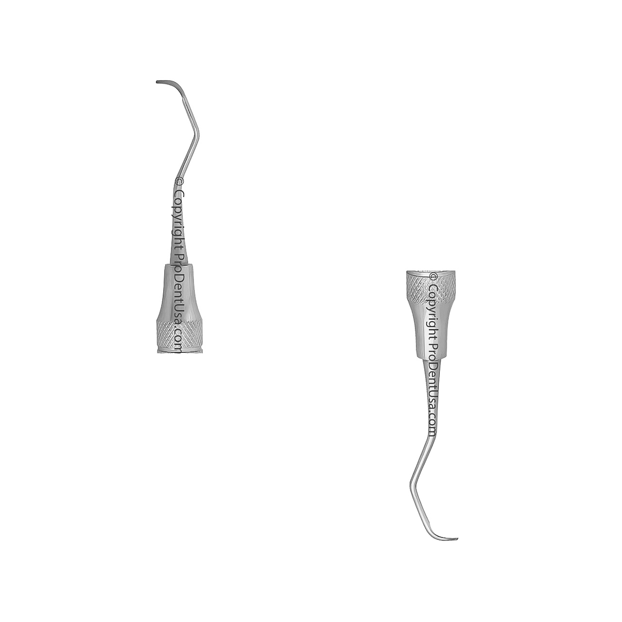 a pair of dental instruments on a white background .