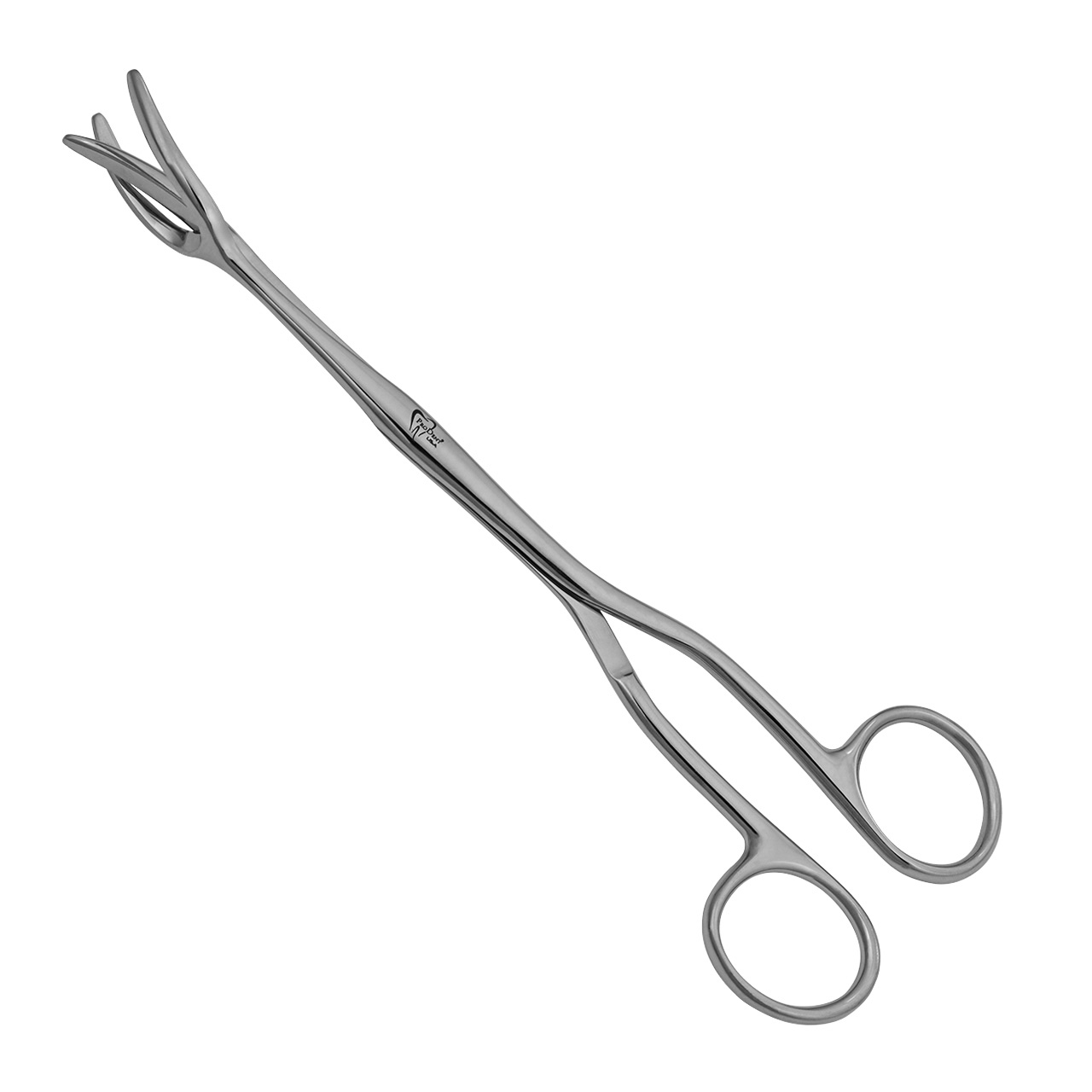 a pair of stainless steel scissors on a white background