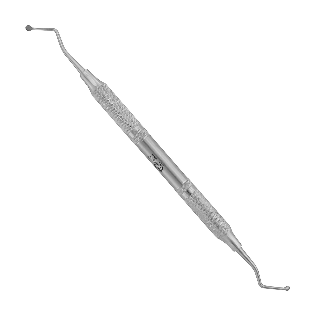 a close up of a dental instrument on a white background