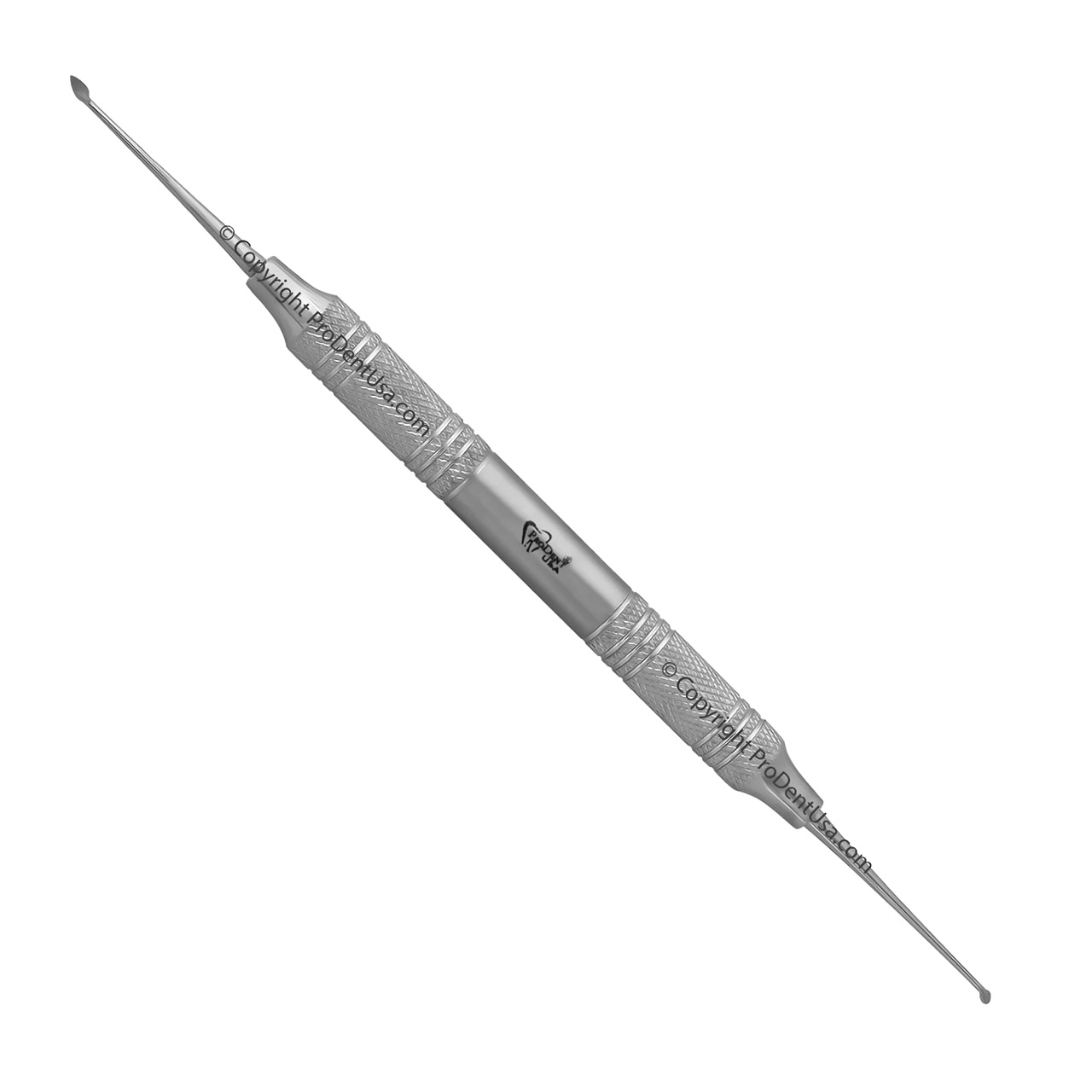 a close up of a dental instrument on a white background