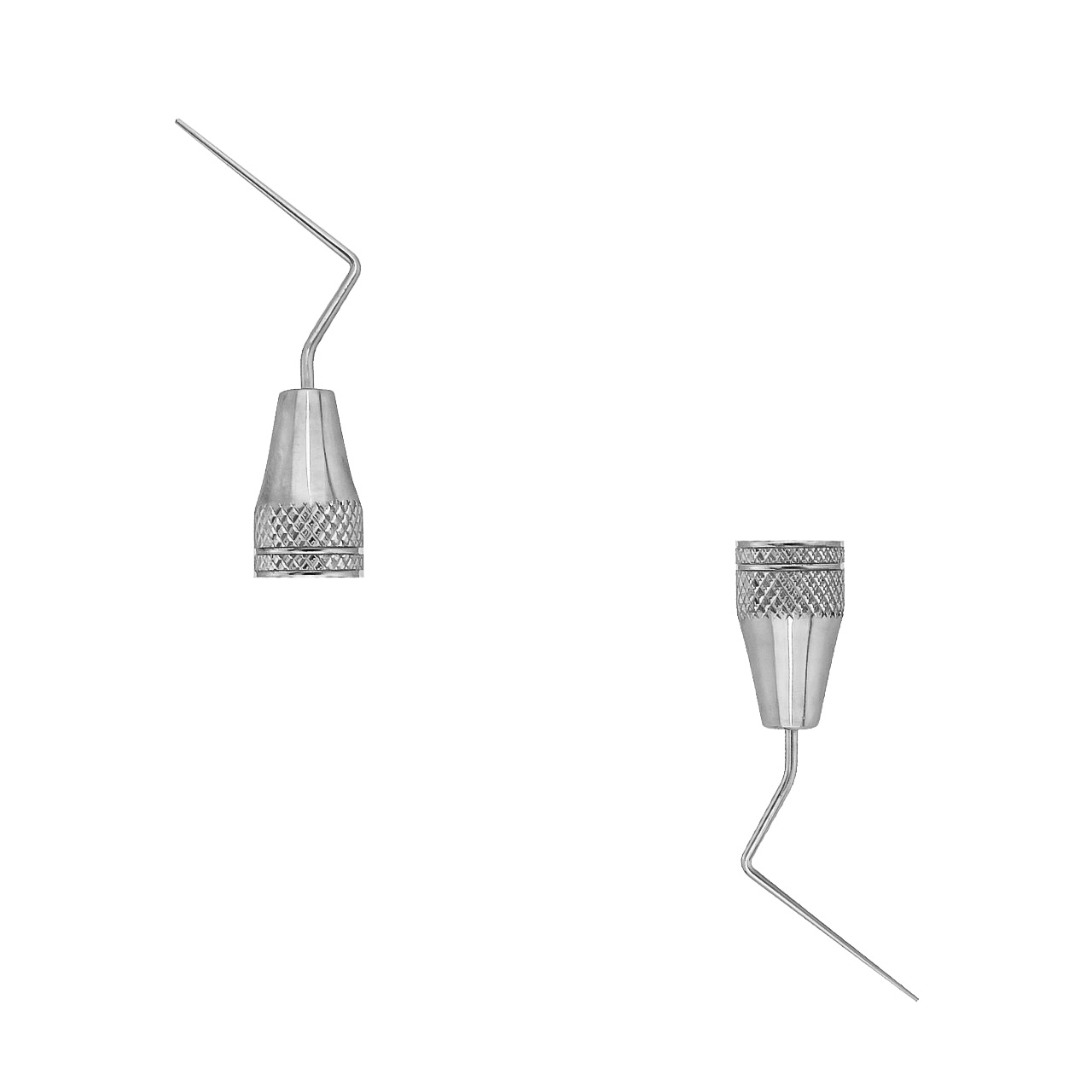 a pair of dental instrument hooks on a white background .