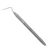 a dental instrument with a long handle on a white background .