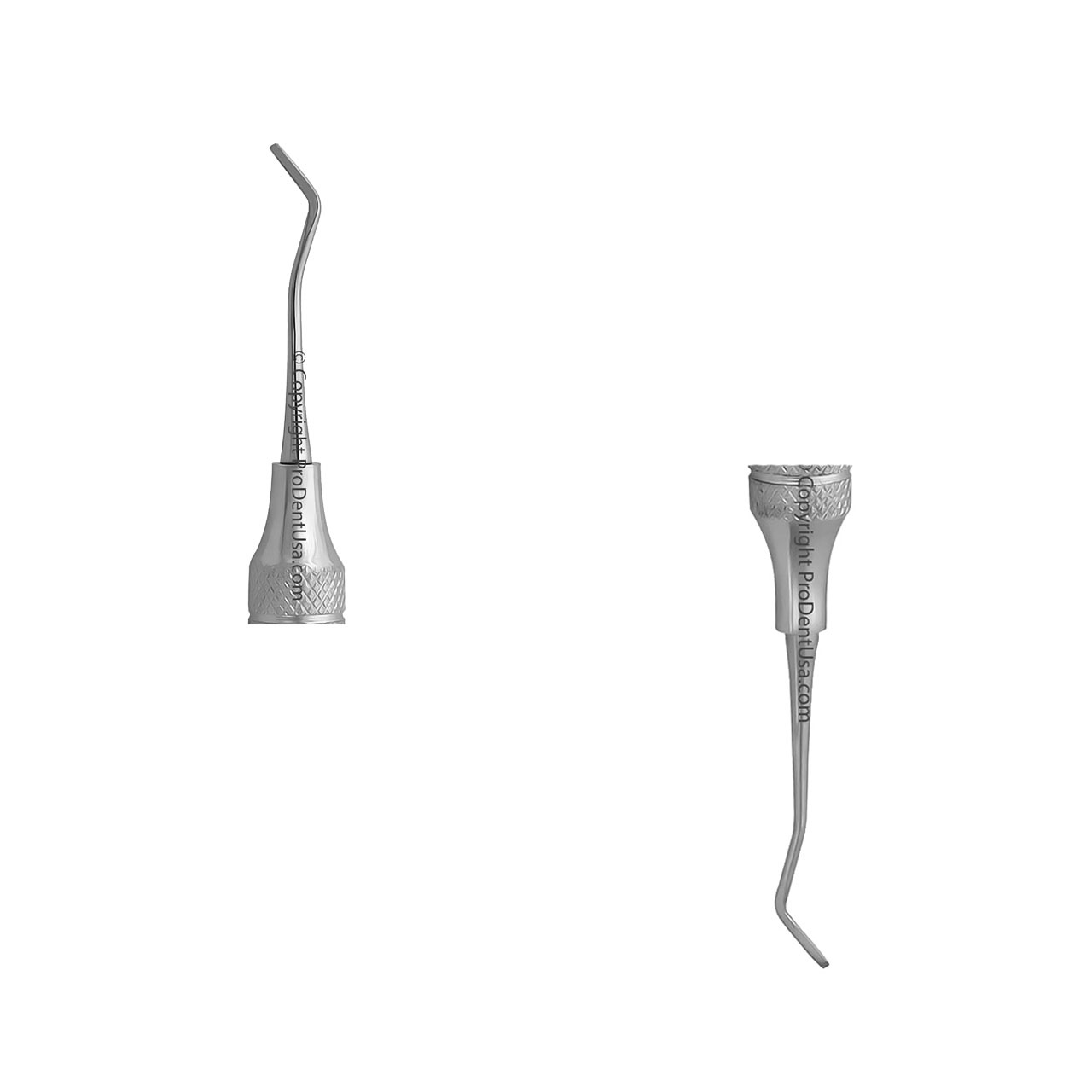 a pair of dental instruments on a white background .
