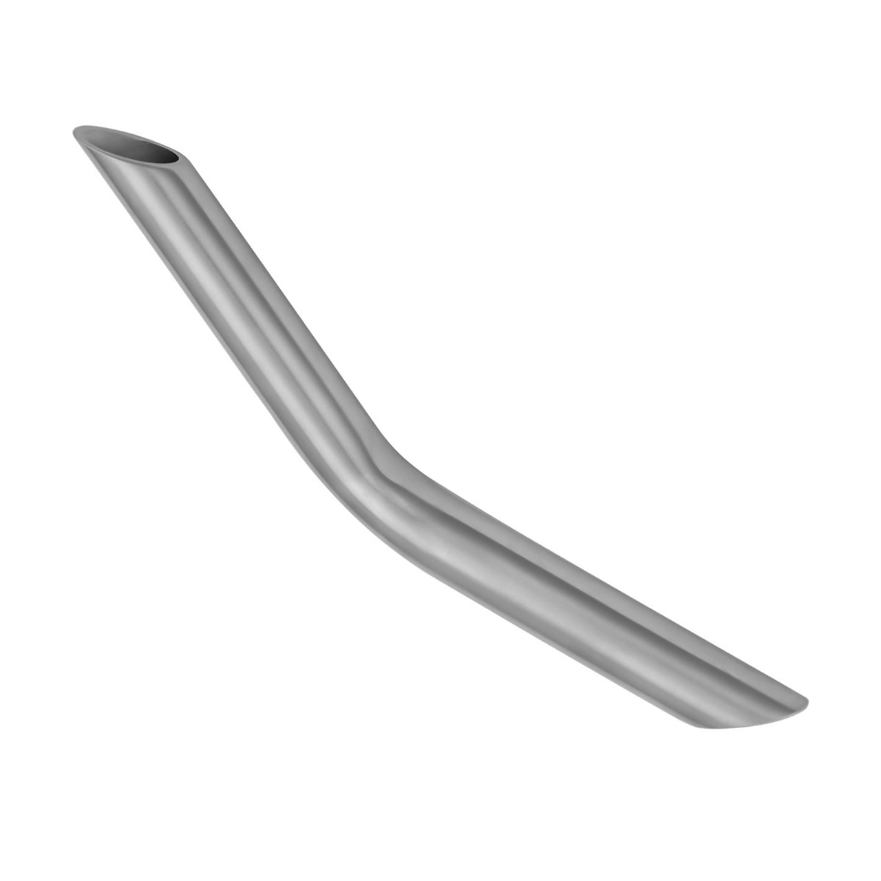 a close up of a stainless steel pipe on a white background .