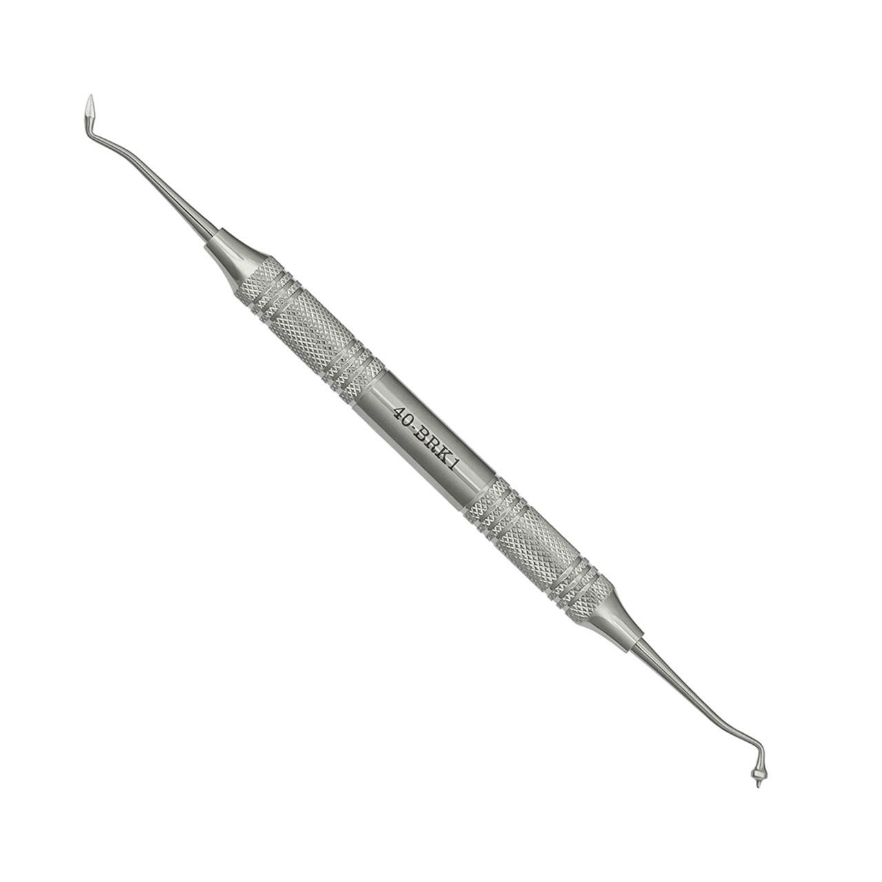 a close up of a dental instrument on a white background .