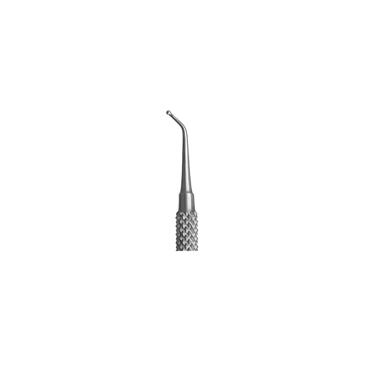 a close up of a dental instrument tip on a white background