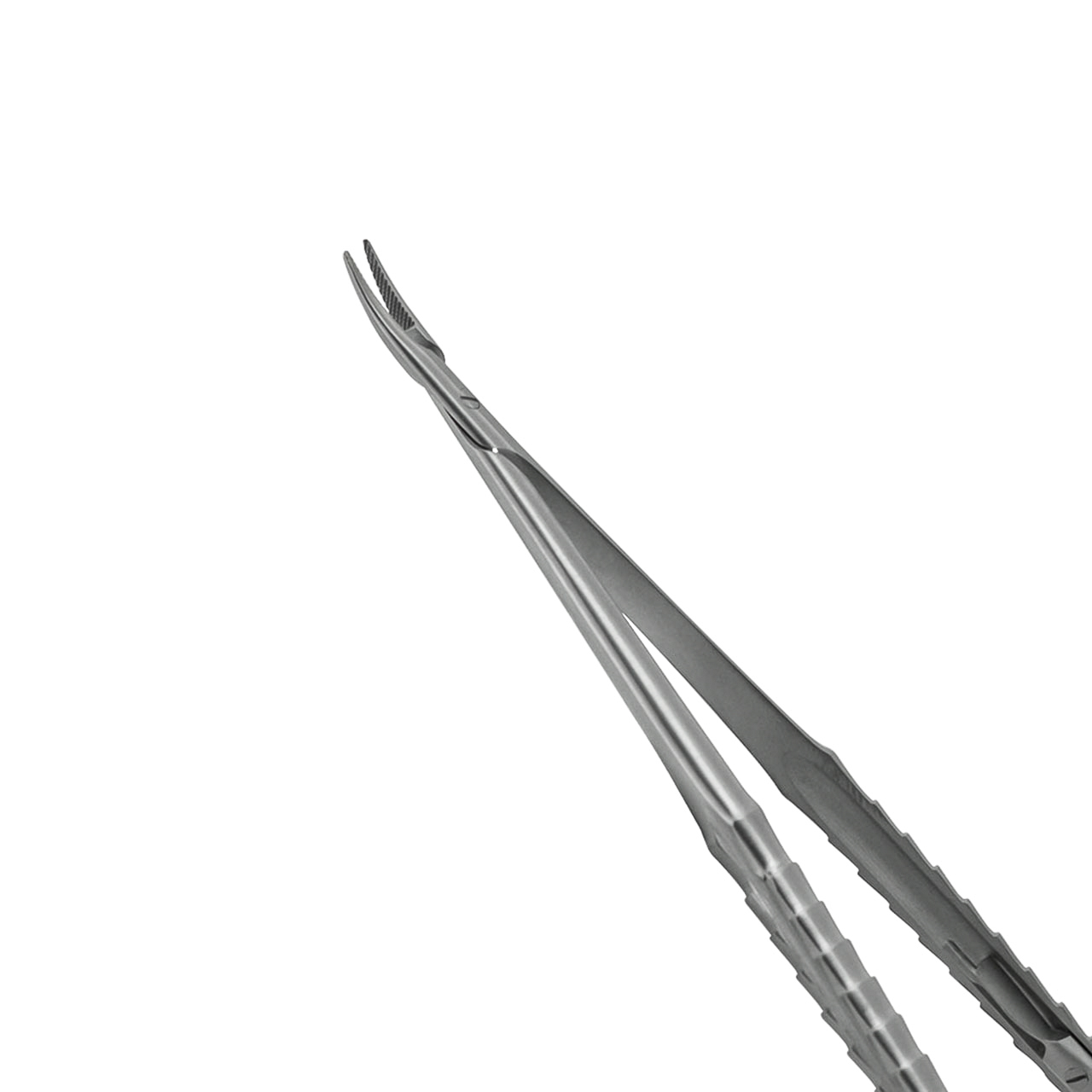 a pair of small tweezers on a white background