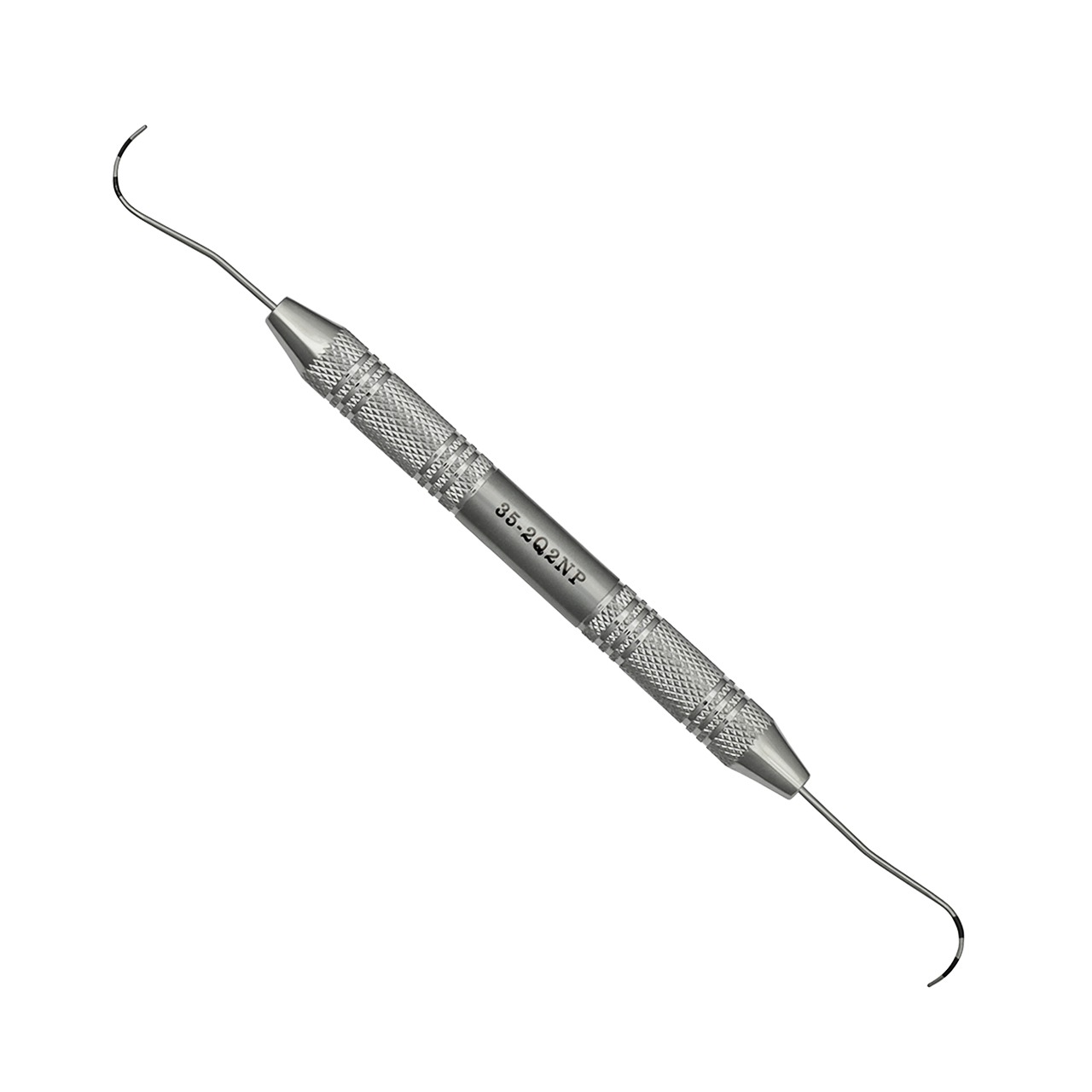a dental instrument with hooks on both sides on a white background