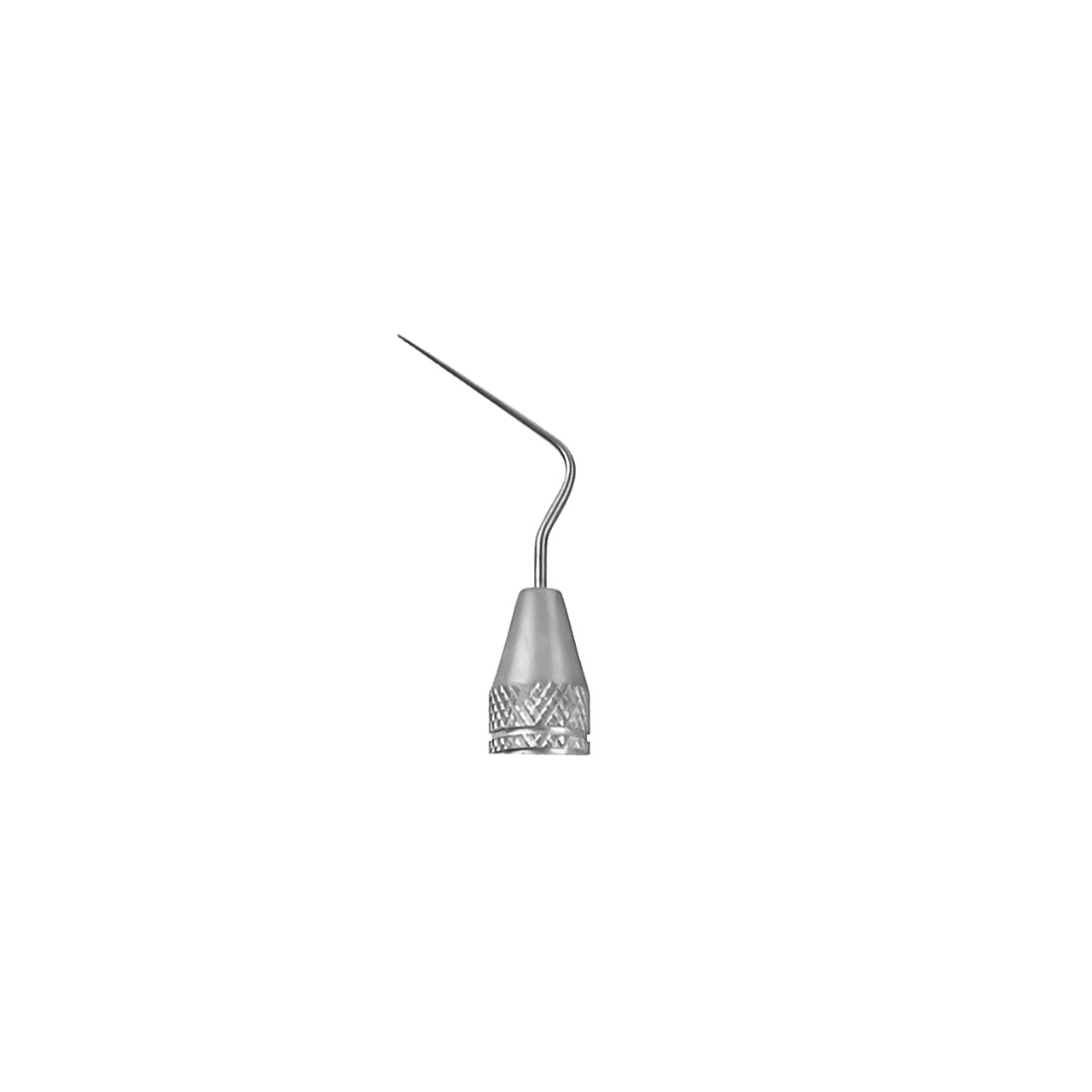 a close up of a dental root canal spreader on a white background