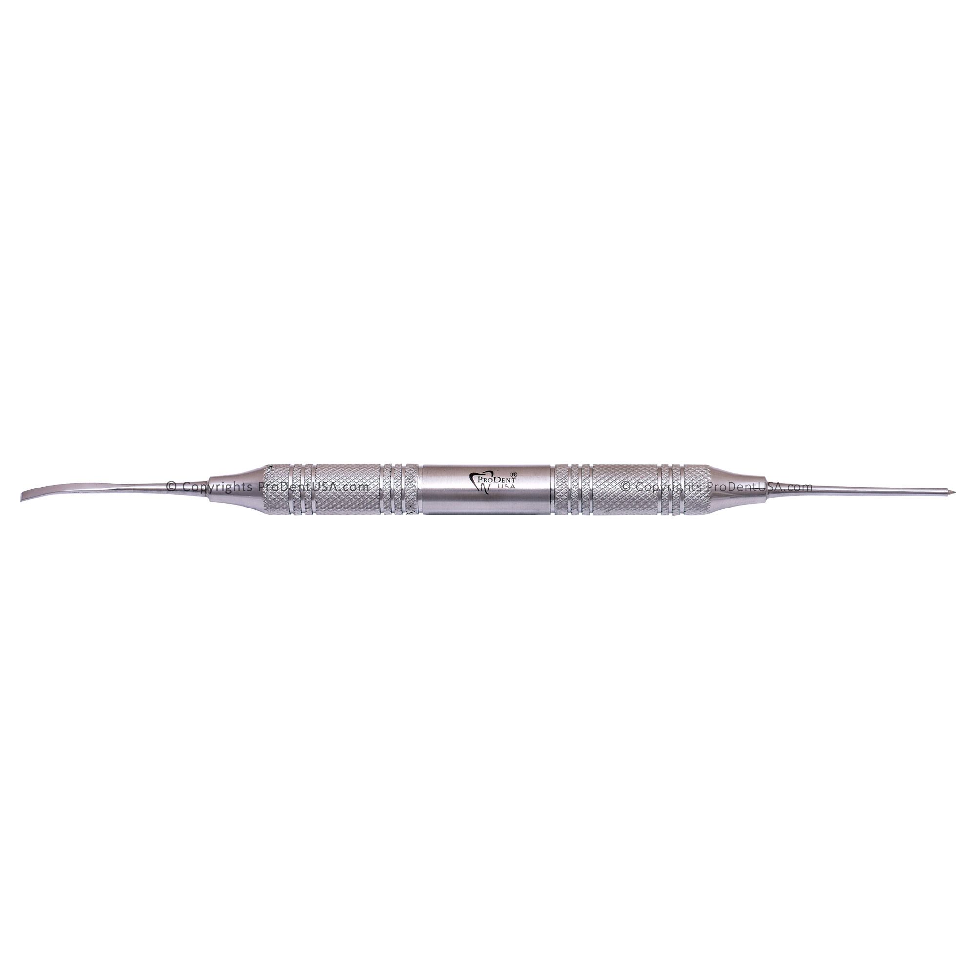 a close up of a dental instrument on a white background .