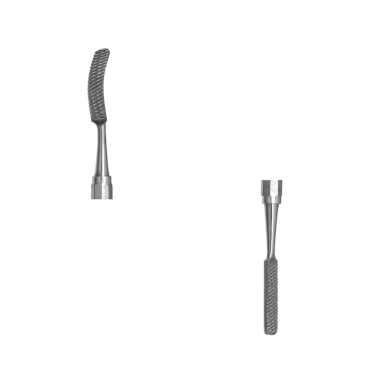 a pair of dental instruments on a white background
