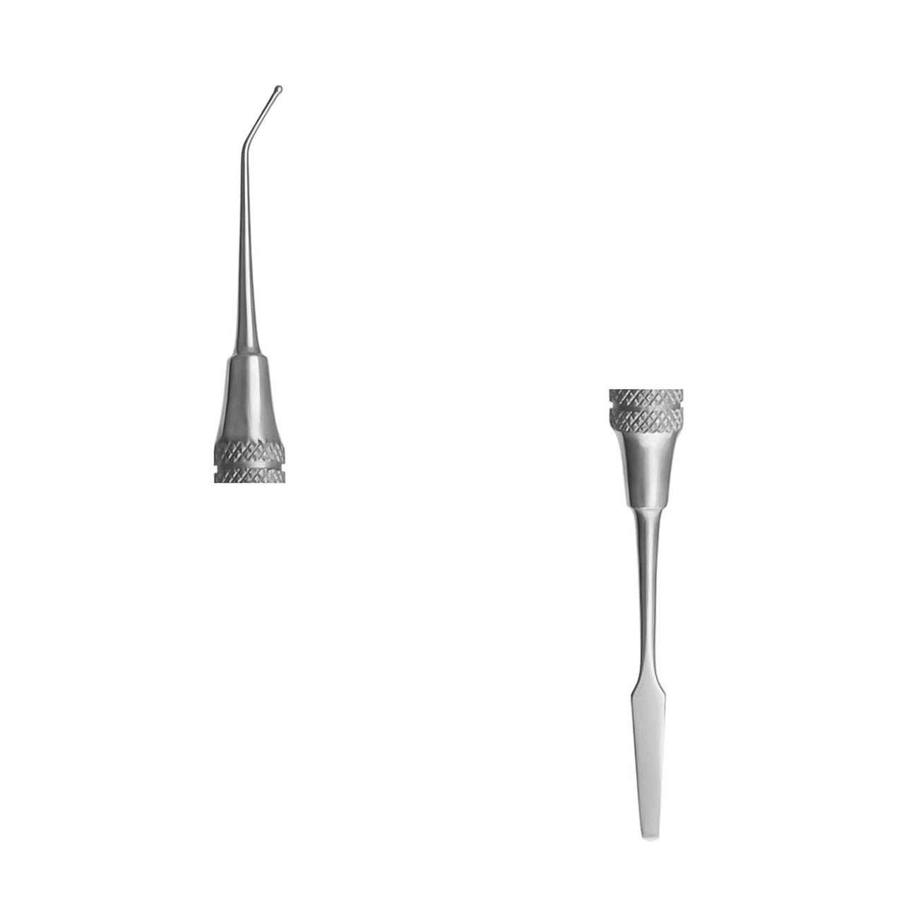 a pair of dental instruments on a white background