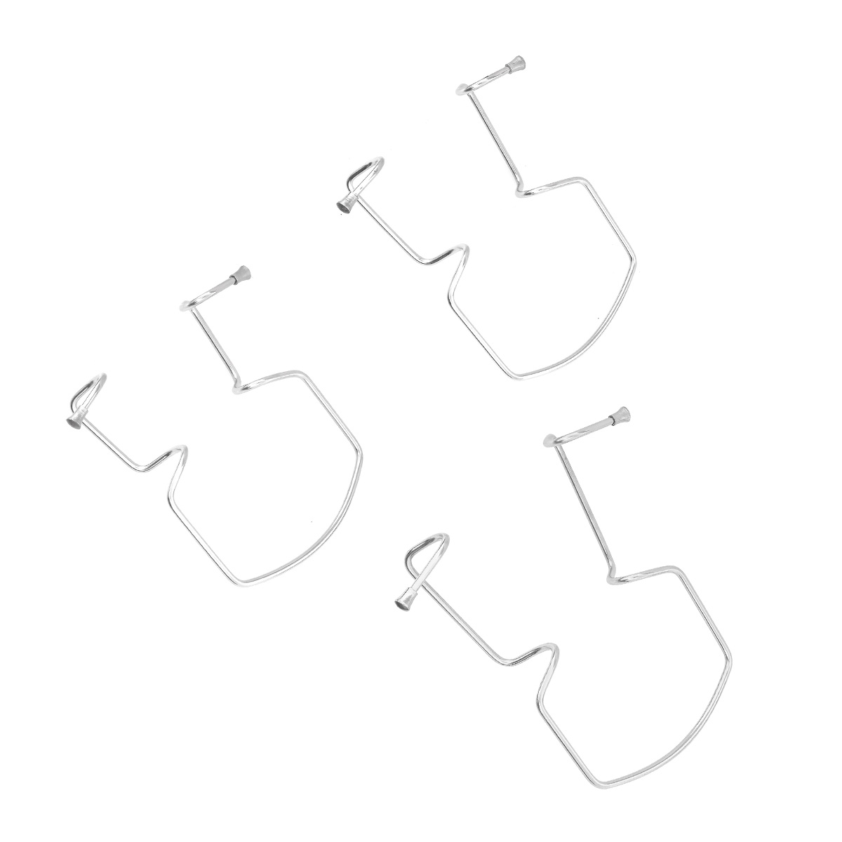 a pair of earrings with a twisted wire design on a white background