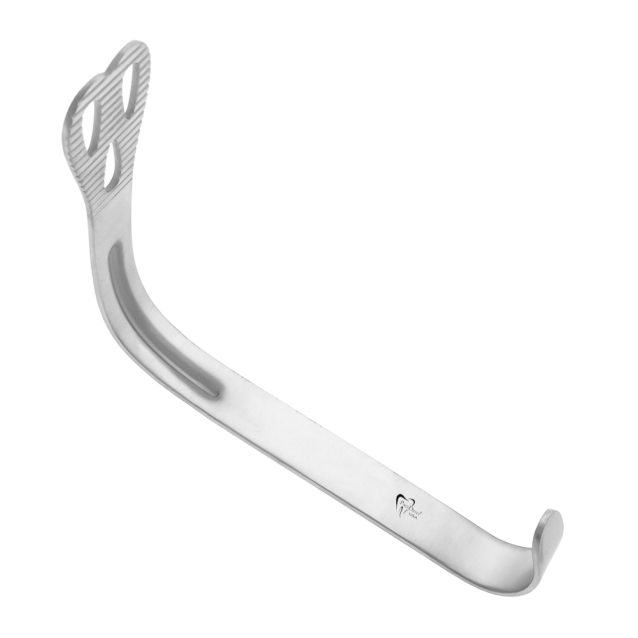 a stainless steel hook with the word dental on it