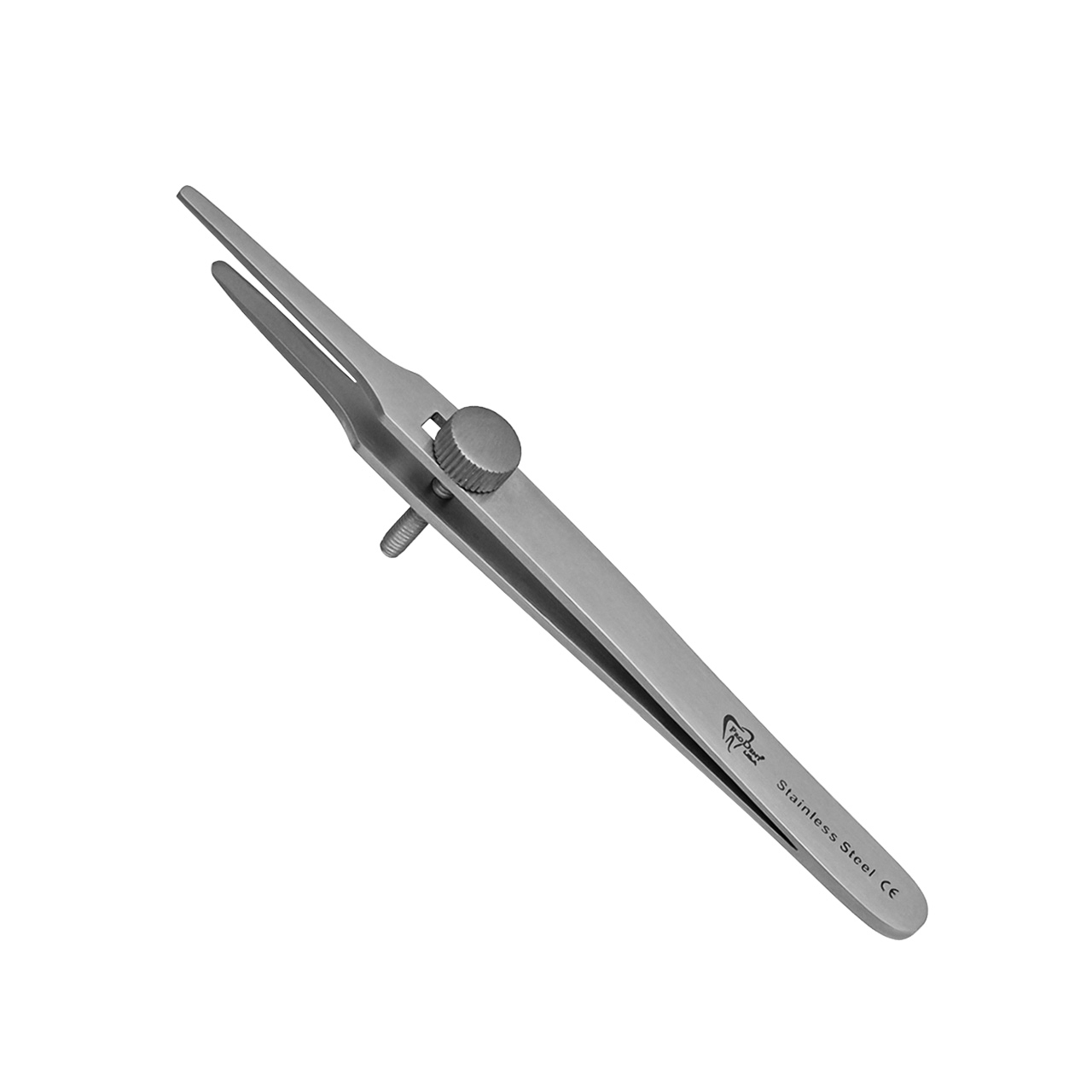 a pair of tweezers with a screw on the end on a white background