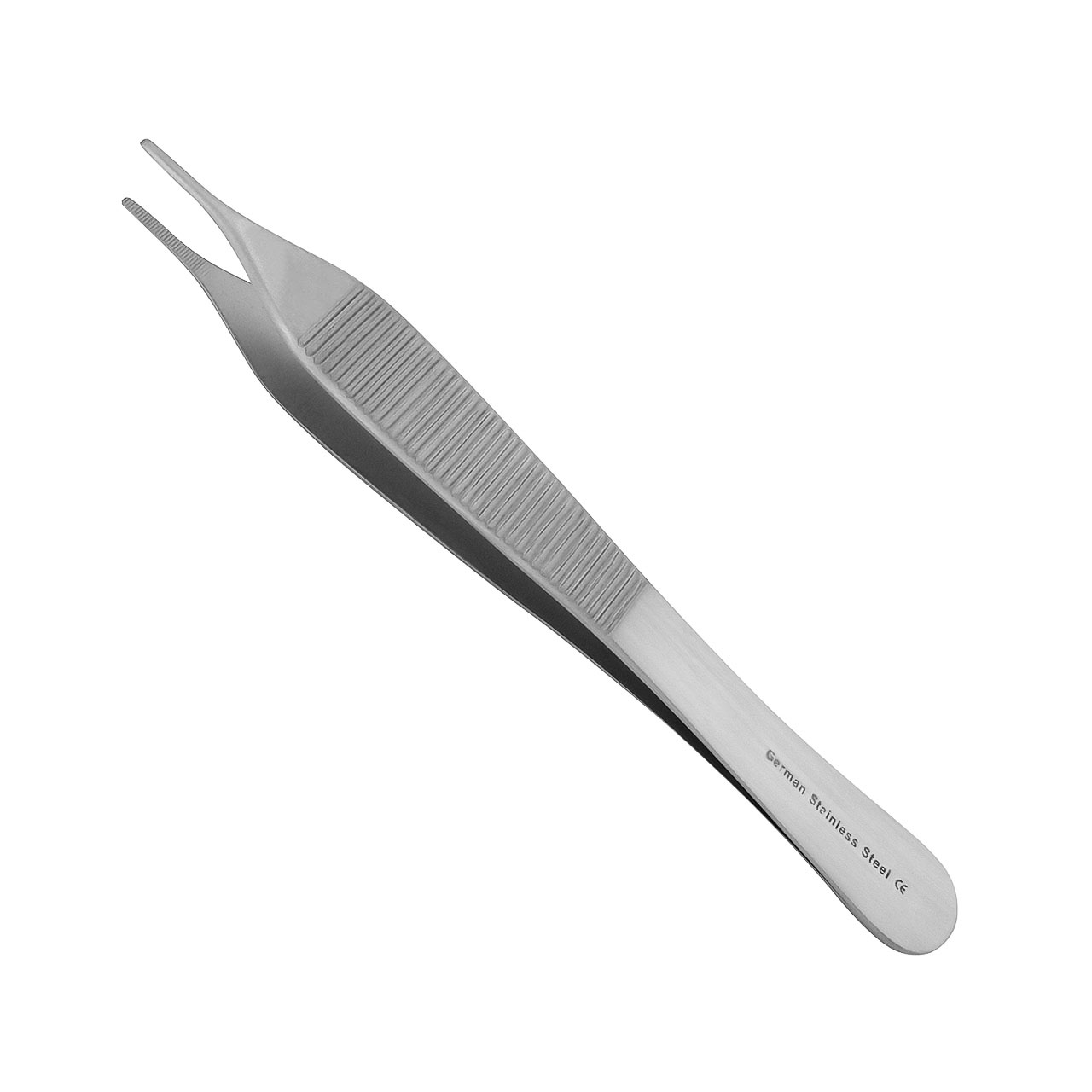 a pair of stainless steel dental tweezers