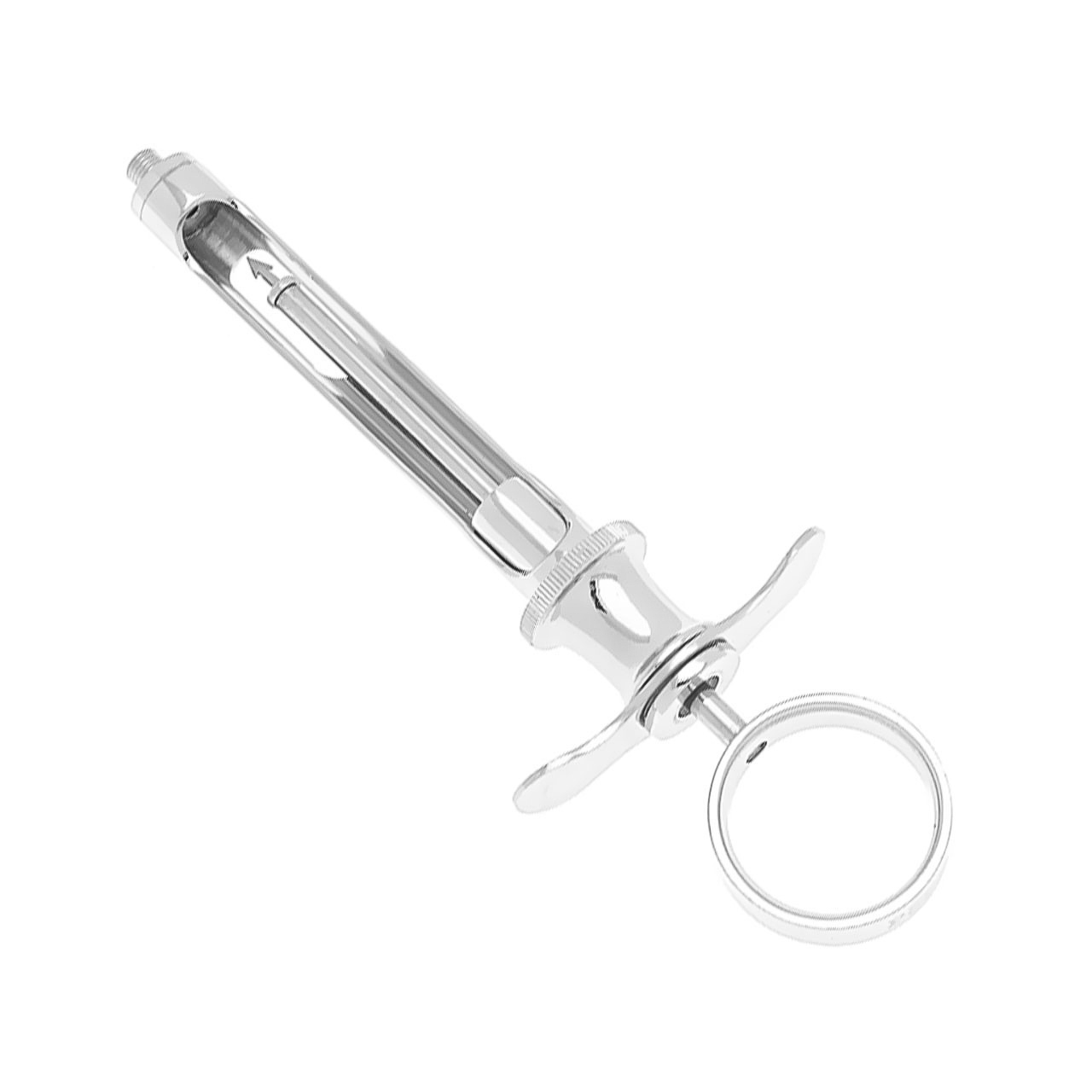 a dental syringe with a ring around the handle