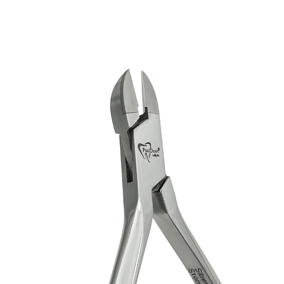 a pair of stainless steel pliers on a white background .