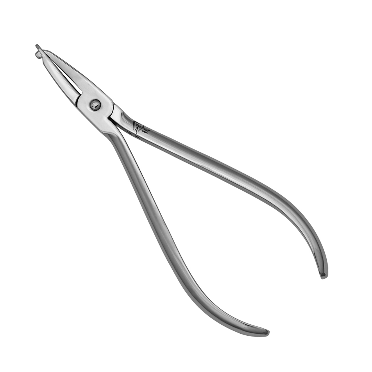 a pair of stainless steel pliers with a small hole in the middle