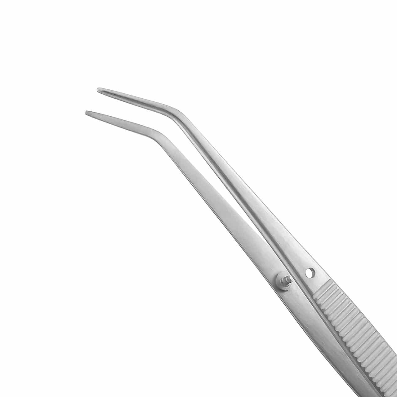 a close up of a pair of tweezers on a white background .