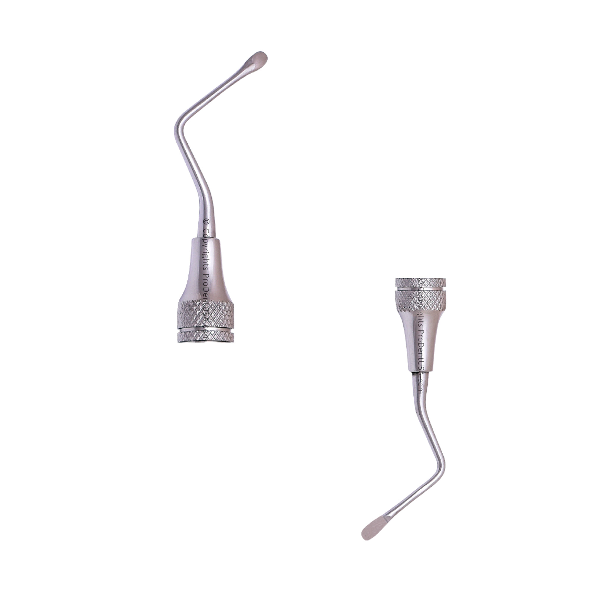 a pair of dental instruments made by stainless steel.