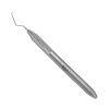 a silver hooked dental tool