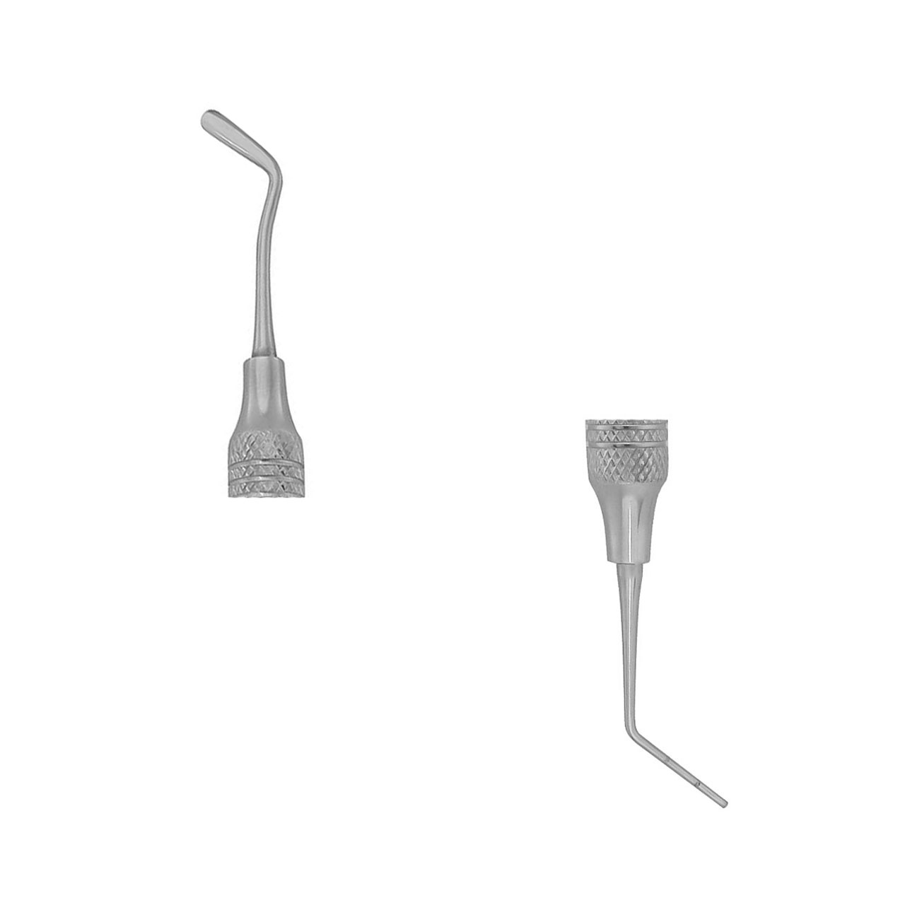 a pair of dental instrument tips on a white background