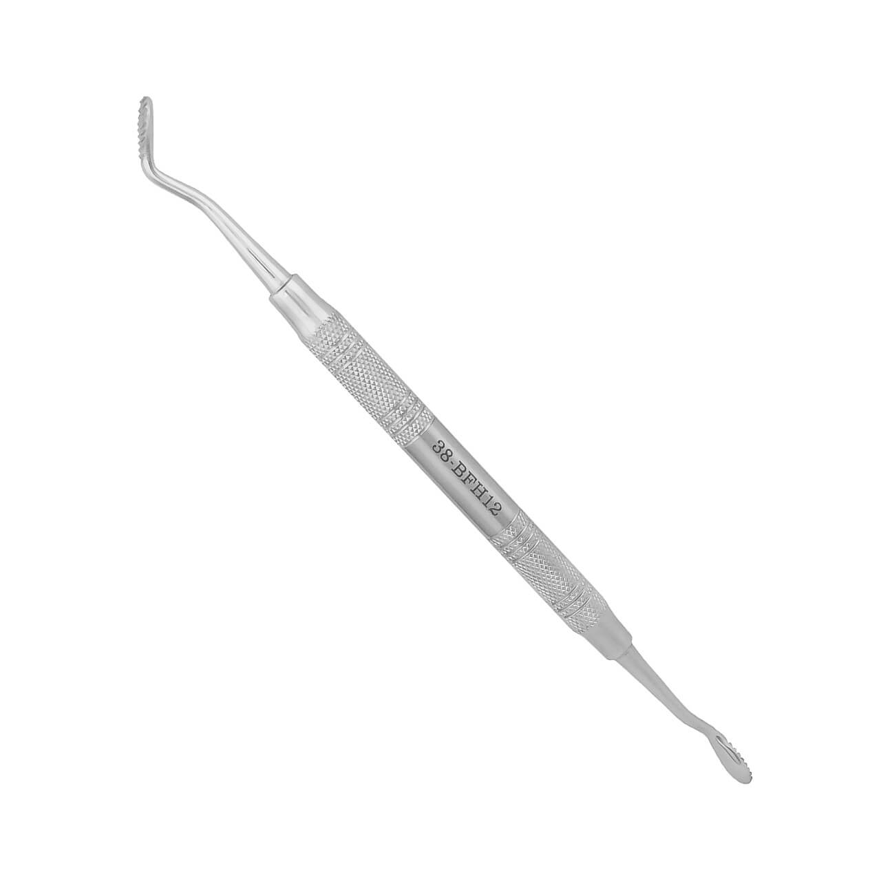 a stainless steel dental instrument