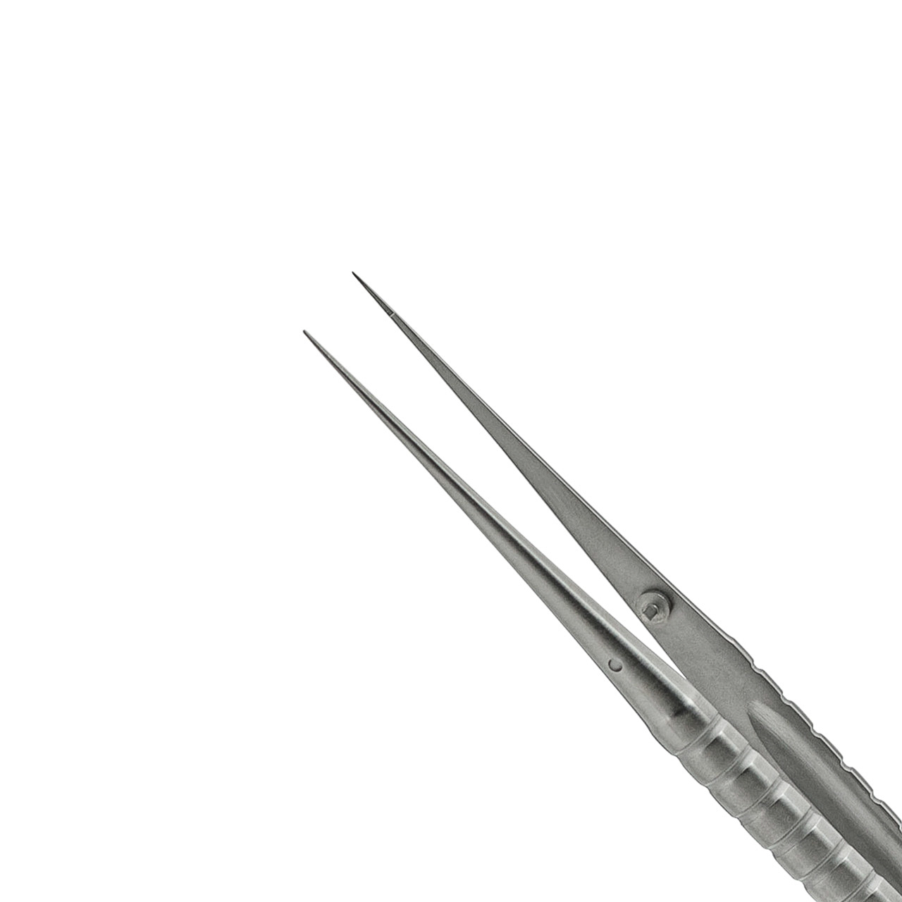 a close up of a pair of tweezers on a white background .