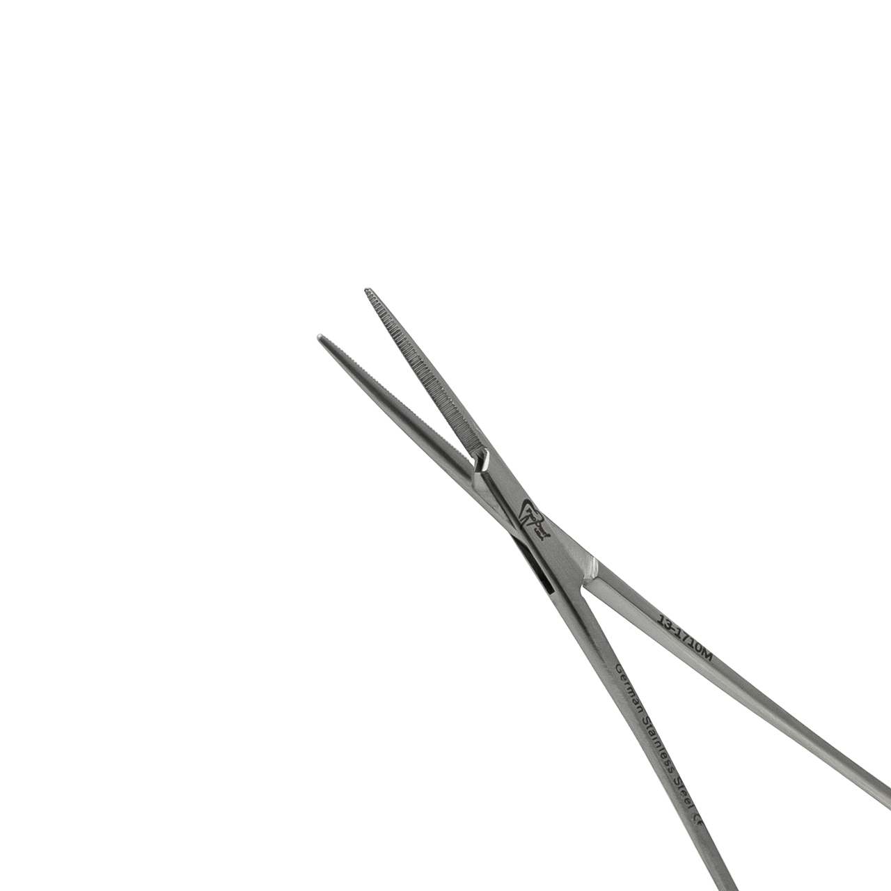 a pair of hemostat straight scissors
