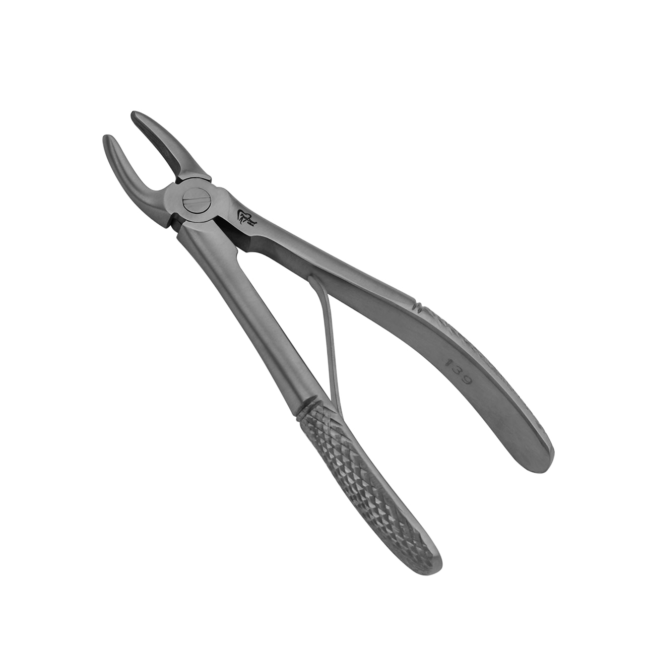 a pair of dental pliers with a stainless steel handle