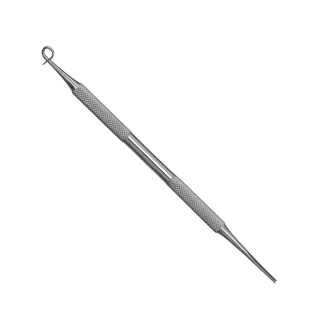 a stainless steel tool with a hook on the end