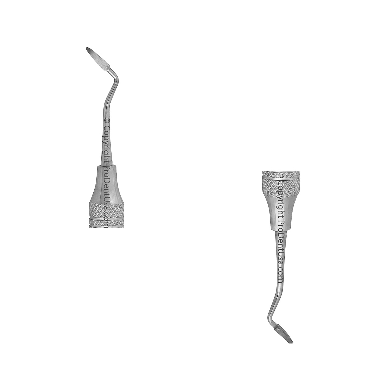 a pair of dental sickle scalers