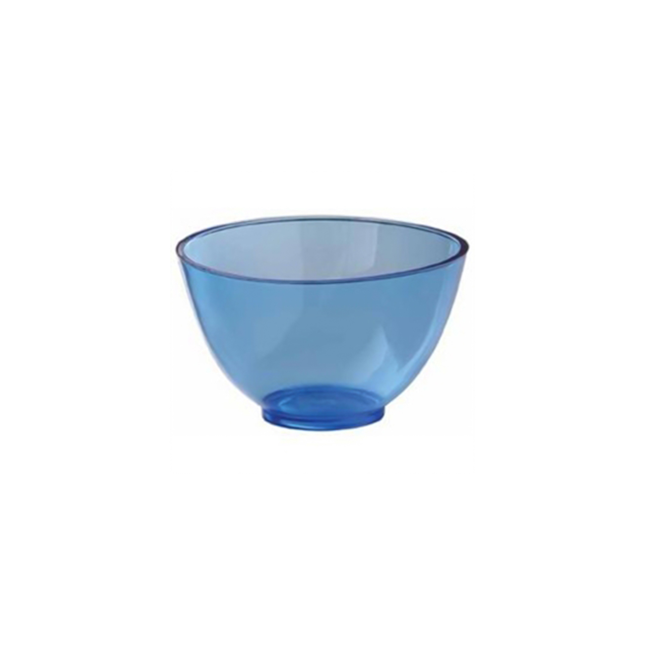 a blue plastic bowl on a white background .
